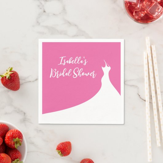 ブライダルシャワーエレガントナプキン明るい赤紫色 スタンダードカクテルナプキン (インサイチュ)