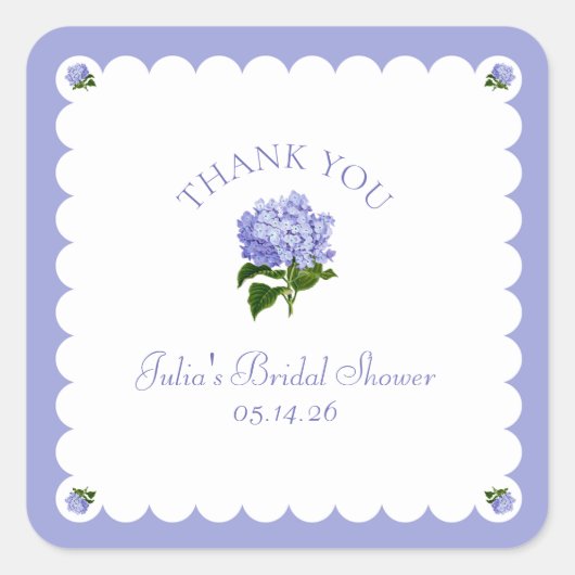 ブライダルシャワーエレガントハイクラシックダゲアスカロップ スクエアシール (正面)