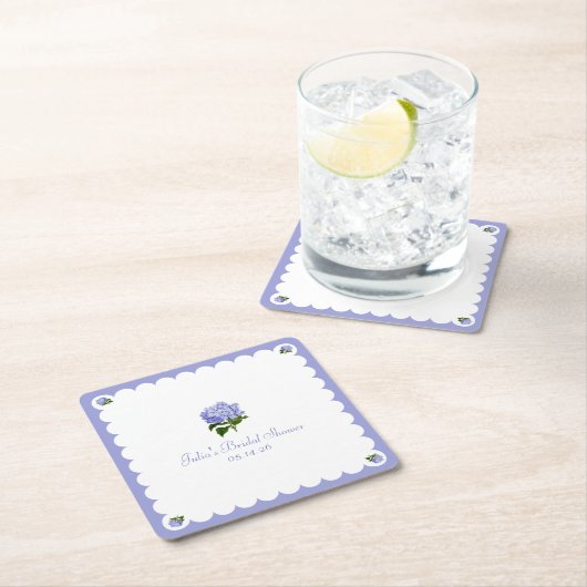 ブライダルシャワーエレガントハイクラシックダゲアスカロップ スクエアペーパーコースター (インサイチュ)