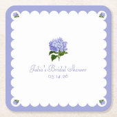 ブライダルシャワーエレガントハイクラシックダゲアスカロップ スクエアペーパーコースター (正面)