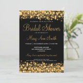 ブライダルシャワーエレガントパーティーの金ゴールド 招待状 (スタンド正面)