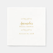 ブライダルシャワーエレガントパーティー書道シック金ゴールド スタンダードカクテルナプキン (正面)