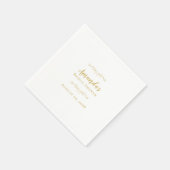 ブライダルシャワーエレガントパーティー書道シック金ゴールド スタンダードカクテルナプキン (角)