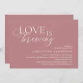 ブライダルシャワーエレガントパーティー、愛は醸造 招待状 (正面/裏面)