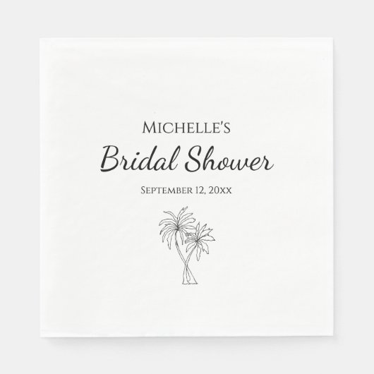 ブライダルシャワーエレガントパームツリーズトロピカルモダン的 スタンダードランチョンナプキン (正面)