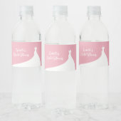 ブライダルシャワーエレガントピンクの水瓶用ラベル ペットボトルラベル (ボトル)