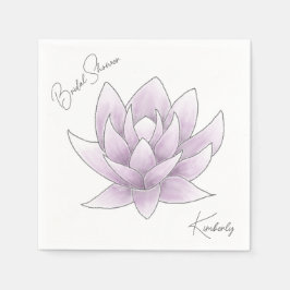 ブライダルシャワーエレガントピンクロータス スタンダードカクテルナプキン