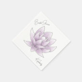 ブライダルシャワーエレガントピンクロータス スタンダードカクテルナプキン (角)