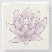 ブライダルシャワーエレガントピンクロータス ストーンコースター (正面)