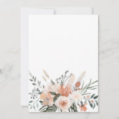 ブライダルシャワーエレガントフローラピーチグリーン 招待状 (裏面)