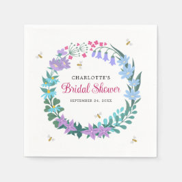 ブライダルシャワーエレガントフローラワイルドフラワーズガーランド スタンダードカクテルナプキン