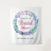 ブライダルシャワーエレガントフローラワイルドフラワーズガーランド タペストリー (正面)