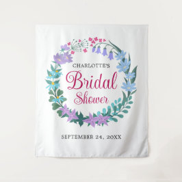 ブライダルシャワーエレガントフローラワイルドフラワーズガーランド タペストリー