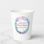 ブライダルシャワーエレガントフローラワイルドフラワーズガーランド 紙コップ (裏面)