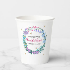 ブライダルシャワーエレガントフローラワイルドフラワーズガーランド 紙コップ