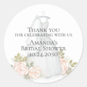ブライダルシャワーエレガントフローラ結婚ズガウンシック ラウンドシール (正面)