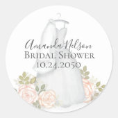 ブライダルシャワーエレガントフローラ結婚ズガウンシック ラウンドシール (正面)