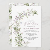 ブライダルシャワーエレガントフローラ野生花夏 招待状 (正面/裏面)