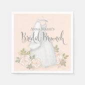 ブライダルシャワーエレガントブライドモダンフローラ スタンダードカクテルナプキン (正面)