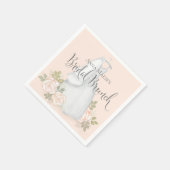 ブライダルシャワーエレガントブライドモダンフローラ スタンダードカクテルナプキン (角)