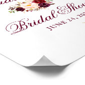 ブライダルシャワーエレガントブルゴーニュフローラ ポスター (角)