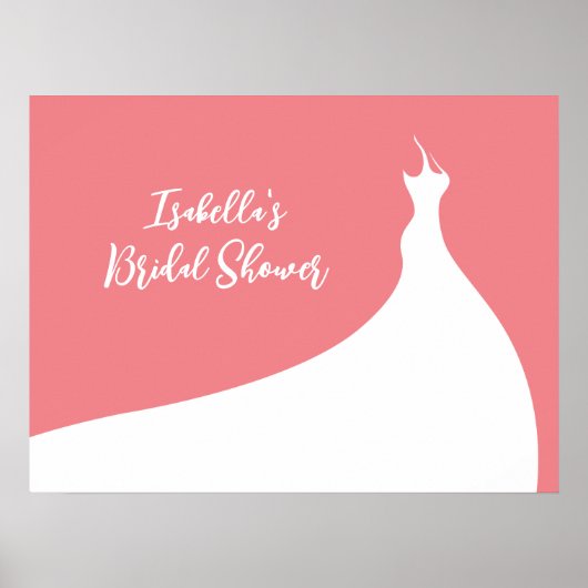 ブライダルシャワーエレガントポスターサンゴ ポスター (正面)