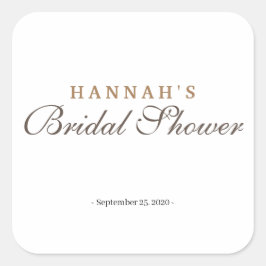 ブライダルシャワーエレガントミニマリスト スクエアシール