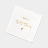 ブライダルシャワーエレガントモダンハート金ゴールド 箔ナプキン (左)