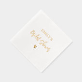 ブライダルシャワーエレガントモダンハート金ゴールド 箔ナプキン (右)