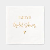 ブライダルシャワーエレガントモダンハート金ゴールド 箔ナプキン (正面)