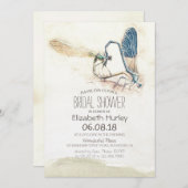 ブライダルシャワーエレガントラブハートトンボ交配 招待状 (正面/裏面)