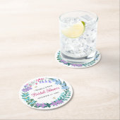 ブライダルシャワーエレガントワイルドフラワーズガーランドリース ラウンドペーパーコースター (インサイチュ)