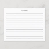 ブライダルシャワーエレガントワイルドフラワーレシピカード (裏面)