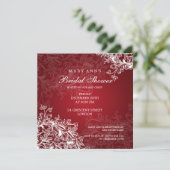 ブライダルシャワーエレガントヴィンテージが赤く旋回 招待状 (スタンド正面)