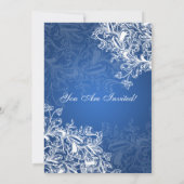 ブライダルシャワーエレガントヴィンテージスワーズブルー 招待状 (裏面)