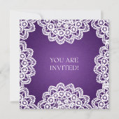 ブライダルシャワーエレガントヴィンテージパープル 招待状 (正面)
