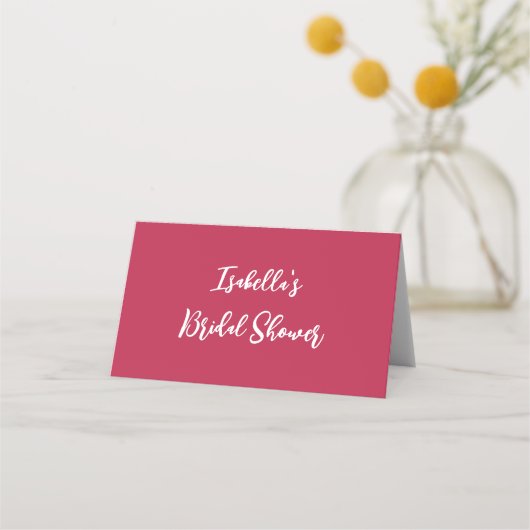 ブライダルシャワーエレガント座席表ビバマゼンタ プレイスカード (裏面)