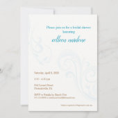 ブライダルシャワーエレガント招待状、アクア 招待状 (正面)