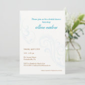 ブライダルシャワーエレガント招待状、アクア 招待状 (スタンド正面)