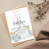 ブライダルシャワーエレガント書道文字ドレス 招待状