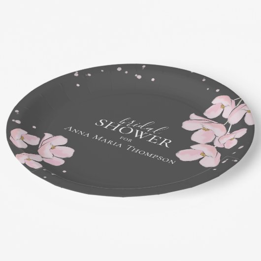 ブライダルシャワーエレガント素朴フローラさくらんぼ ペーパープレート (アングル)