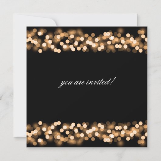 ブライダルシャワーエレガント金ゴールドハリウッドグラム 招待状 (裏面)