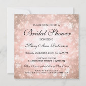 ブライダルシャワーエレガント銅ウィンターワンダーランド 招待状 (正面)