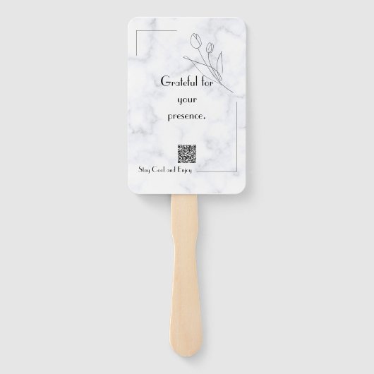 ブライダルシャワーエレガント・アウト用の霜降り付きハンドファン ハンドファン (裏面)