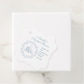 ブライダルシャワーエレガント – 青のお願い/ありがとうラベル フェイバータグ (インサイチュ)