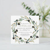 ブライダルシャワーオモダンリーブブランチリーフリース 招待状 (スタンド正面)