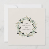 ブライダルシャワーオモダンリーブブランチリーフリース 招待状 (裏面)