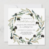 ブライダルシャワーオモダンリーブブランチリーフリース 招待状 (正面)
