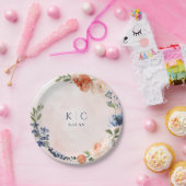 ブライダルシャワーオレンジダスティブルーピーオンデザート ペーパープレート (パーティー)