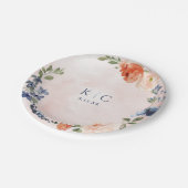 ブライダルシャワーオレンジダスティブルーピーオンデザート ペーパープレート (アングル)